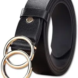 Krizone Women’s Faux Leather Belt with Double Ring Buckle | Stylish Black Waist Belt for Jeans, Dresses & Casual Wear-picture-12