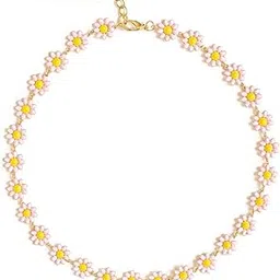 featheraura Daisy Floral Necklace for Women Girls | Gold Plated Chain Necklace Jewellery Valentine Birthday Gifts for Women, Girls, Sister, Girlfriend-picture-12