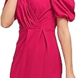 sheetal associates Women's Puff Sleeve V-Neck Bodycon Casual Mini Dress-picture-25
