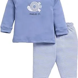 smart baby Boy's Cotton Long Sleeve T-Shirt & Pyjama Set | Soft Interlock Fabric | Fun Animal Print | 0-18 Months-picture-32