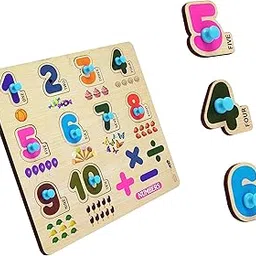 BitFeex® 1 to 10 Numbers Alphabets Wooden Toys for Kids 3 + Jigsaw Puzzles for Adults Baby Learning Toys Educational Toys for 2 Board Game image 1