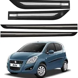 Half Chrome Car Door Side Beading Moulding Compatible with Maruti Suzuki Ritz - Set of 4 Pieces-picture-32