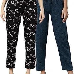 kryptic Women Printed pure cotton elasticated waist band regular fit pyjama-picture-25