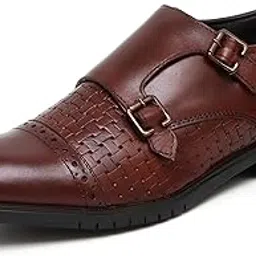 classic kicks Men's Genuine Leather Monk Strap Buckle Formal Shoes-picture-17