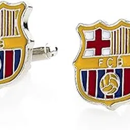 shining jewel - by shivansh Shining Jewel Elegant Fancy and Designer Silver Plated Cufflinks for Men - FC Barcelona Accessories Design (SJ_7104)-picture-26
