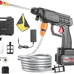 Elexiq 48V Portable Pressure Washer with Rechargeable Battery | Cordless Pressure Washer Gun with Microfiber car Cleaning Towel |Handheld Pressure Washer for Car Floor Cleaning-picture-30
