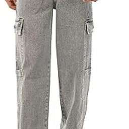 VRONE Mens Jeans Relaxed Straight Fit Cotton Biege Eight Pocket Cargo Biege Jeans-picture-25