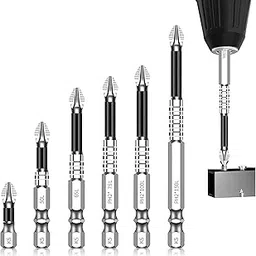 Screwdriver Set Electric, 6PCS Ultra Hard Alloy Drill Bit Kit, Anti-Slip Screwdriver Drill Bits Set for Wall, Metal, Wood, Includes 25mm, 50mm, 65mm, 70mm, 90mm, 150mm Bits-picture-14