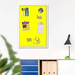 ArtzFolio Yellows Family Yellow Colour | Framed Magnetic Dry Erase White Board | Includes Sticky Notes, Magnet Buttons & Markers | White Frame | 16 x 24 inch (41 x 61 cms)-picture-14