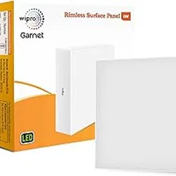 wipro Polycarbonate Garnet 6W Rimless Square LED Surface Panel|Neutral White Light (4000K)|Elegant Rimless Design for Wider Spread of Light|Surface Mounted LED Down Light for Ceiling|Pack of 1, image 1