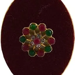 vidhya kangan Handmade Fancy Stone stud Work Saree pin Brooch for Women Jewellery Latest Stylish Crystal Unisex Floral Shape Brooch for Women/Girls (sku-bro2671)-picture-16