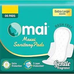 Mai Sanitary Pads for Women, High Absorbency, Hypoallergenic Cotton Top Sheet, Leak Protection, Long-Lasting Comfort & Fresh Fragrance, 40% Longer Pads with Strong Adhesive (Pack of 1) 6 Pads-image-58