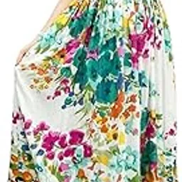 naiades Women's Off Shoulder Floral Printed Rayon Fit and Flare-picture-12