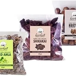 Natural Care From Nature Organic Whole Dried Amla, Reetha, Shikakai Raw Form for Hair Care Combo Each 200Gms-image-28