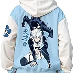crazymonk Plain Oversized Hood - Sky Blue White-picture-25