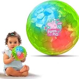 Wembley Peppa Pig Plastic Light LED Ball for Kids Play Soft Bouncing Flashing Lightning Baby Ball Glow in The Dark Toys for Kids - 6" Pack of 1, Random Colors-picture-14
