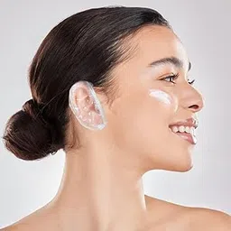 100 Pack Clear Ear Protectors Waterproof Ear Covers for Hair Dyer, Shower, Bathing (Multicolor)-picture-18