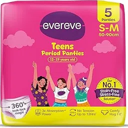Evereve Teens Period Panty For Girls, S-M 5Pcs (for 13 to 19 years old), 360 Degree Anti-Leak Coverage, Up to 12hours Protection, Heavy Flow Absorbency, Ideal for School & Overnight Use, Comfy Hug Fit-picture-24