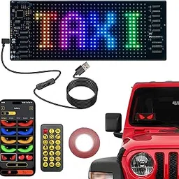 Programmable LED Matrix Panel for Advertising & DIY Use, 6.81"x2.76" Small Screen Animation 5V LED Sign for Car Business Shop Bar Party Festival Home Decor,App & Remote Control-picture-20