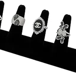 DISPLAY ZONE Jewellery display Stand 5 Five Fingers Ring Stand Stand Jewellery Display Show Piece For Shop Counter Exhibitation Five fingers display Stand Colour black-picture-29