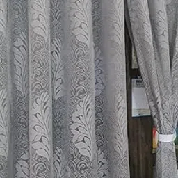 Honger Polyester Sheer Floral Sheer Transparent Net Eyelets Curtains Pack Of 2 Piece Grey Net || 7 Feet Door Curtains-picture-30