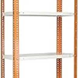 Mil-Nil Prime CRC Sheet 72X24X12 Inch Multipurpose Storage, Adjustable Shelf, Slotted Angle Rack with 6 Shelves 22 Gauge_Orange/Ivory 16 Gauge Angles-picture-25