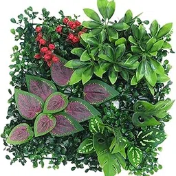 9.8x9.8inch Simulation Grass Greenery Wall Panel Decor for Terrace, Bathroom Style G-picture-13