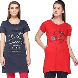 in love Women's Longline Side Pockets Side Slits Sleepwear Tshirts Combo (Pack of 2) (2CMTLPA7704A6_XL)-picture-37