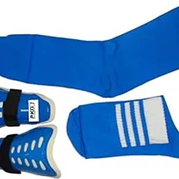 Sujata Sports Football Shin Guard and Socks Combo Blue Set for Kids and Adults | Protective Football Shin Guard with Long Socks for Match and Practice | Sports Gear for Boys and Girls-picture-24