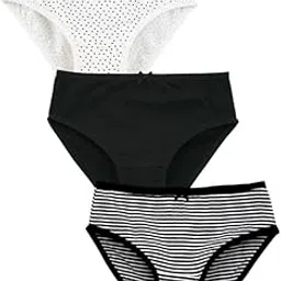 Womens Brief Polka Dot and Stripes Printed Brief Pack of 3-image-33