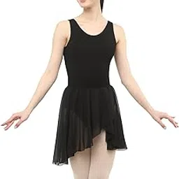 IKAANYA Women Ballet Tank Leotard or Bodysuit and Elastic Band Skirt - Ideal for Ballet, Dance, Gymnastics, and Performance (XXS - Adult Large) (XXS - Adult Large)-image-3