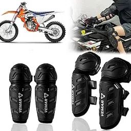 Auto Pearl Motorcycle Knee Shin Guards Elbow Pads, 4 in 1 Monstor Style Knee Shin Safe Protection Armor for Moto Cycling Racing compatible with 450 (Black, 4Pcs)-picture-21