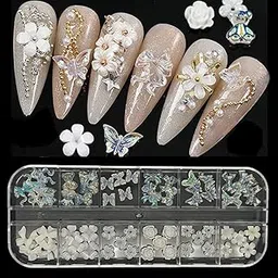 3D Nail Art Charms Set – Butterfly & Flower Nail Decoration Kit with Rhinestones, Pearl Beads & Resin Designs for Acrylic, Gel & DIY Nail Art-picture-23