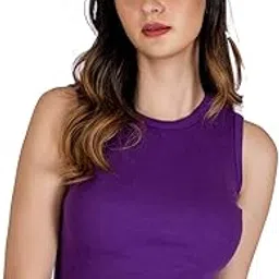 nite flite Women's Ribbed Crop Top (Puducherry Purple)-picture-52