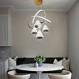 Lyse Decor Acrylic Chandelier Lights For Living Room, Jhoomar For Hall Ceiling, Hanging Lights, Hanging Pendant Lamps For Decoration, Ceiling Hanging Light And Bedroom Lamps image 1