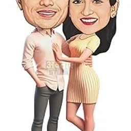 MakerTech Gifting Wood Avatar Studio Personalized Friends, Sister, Brother, Bff, Girlfriend, Boyfriend Character Caricature Photo Frame Customized Friends & Family (Couple 6, Fantasy, Multicolor)-picture-12