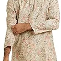 Men's Cotton Blend Floral Print Kurta (1pc)-image-59