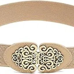 Women Polyurethane Decorative Stretchy Belt Stylish Design Ladies Womens Waist Belts Kanduro-Belt For Girls, Saree, Western Dress, Gown Dresses, Traditional Dress, Gown (Yb_Belt_45A) (Brown)-image-96