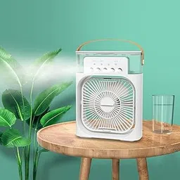 Portable Mini Air Cooler with LED Lights, 3 Wind Speeds, 3 Spray Modes, Timer Function, Multicolour-picture-36