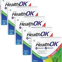 Health Ok Multi Vitamin and Mineral Health Supplement (for Energy and Overall Health with added Immunity) Tablets (Pack of 5)-picture-17