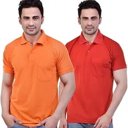 sman Stylish Polo T-Shirt for Men with Pocket, Regular Fit, Half Sleeves Combo 2 Boys-picture-38