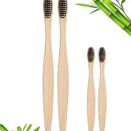 HMD INDIA Organic Bamboo Manual Toothbrush With Plant Based Soft Bristles|Eco-Friendly Oral Care, Biodegradable|Bpa Free, Natural Bamboo Toothbrush For Unisex Adults & Kids, (Combo, Pack Of 4)-picture-21