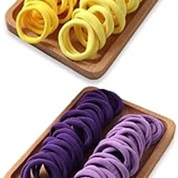 Korean Style Elastic Hair Ties For Girls | Soft Seamless Hair Rubber Bands | Ponytail Holders For Women | Strechable Bands | Cotton Hair Elastic Rubber Bands (Pack of 100 Pcs)-image-11