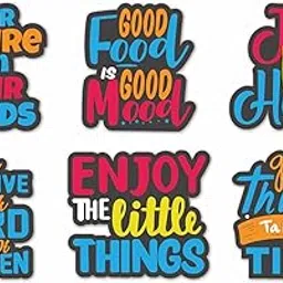 The Crafthives Wooden Fridge Magnet Set of 6 - Motivational Quote Fridge Magnets, Home Decor, Direct Print, Zero Stickering, Wooden Fridge Sticker-picture-18