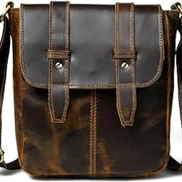 luxeleather Luxe Leather Sling Bag Cross Body Side Bag for Men (Brown, 9.0 inches)-picture-48