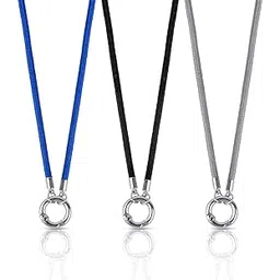 framendino 3 Pack Eyeglass Holder Necklace Ring Glasses Strap Chain Stainless Steel Loop Sunglasses for Women Men, Black, Small-picture-16