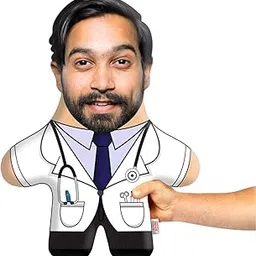 Thunder Buddies Doctor Face Pillow Mini Me - Personalized Gift for Doctors, Unique Home Decor, Novelty Cushion, Show Appreciation, Custom Print-image-10