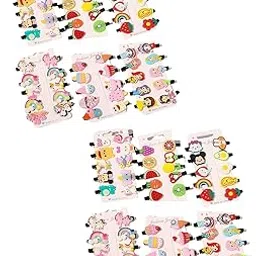 Snowpearl Combo Of 12 Pack - Kids & Girls Hair Clips Set, Gift for Kanjak, Navratri Gift, Birthday Return - Hair Accessories - Multicolor-image-2