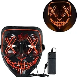 AUGEN Halloween Mask, Scary Led Costume Mask, Masquerade Cosplay Light Up Face Mask for Men Women Kids, No UV Damage, Party Hit Clown Mask for Adults-picture-13