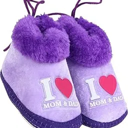 6 To 12 Months I Love Mom And Dad Print Baby Booties-image-50